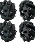 Premium Mecanum Wheel 80mm Omni Wheel with 4Pcs 4mm Metal Coupling Motor Connector Tire for AGV Smart Robot Car Chassis