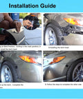 Installation guide for quick release latch license plate lock clip kit on vehicle bumper.