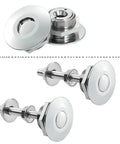 Quick release latch license plate lock clip kit, 1.25 inch aluminum alloy hood pins with button release, 2 pack silver