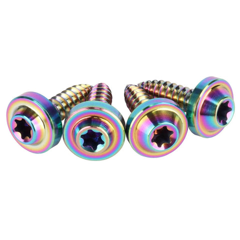 ✝️ UHDFBDHF 4Pcs Titanium M5 18mm Self Tapping Screw T25 Torx Head Motorcycle Bolt (Rainbow)