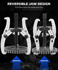 Gear Puller Set, 3" 4" 6" 8" Bearing Puller Kit, 24pc 2 Jaw & 3 Jaw Gear Puller with Reversible Jaws for Pulley Removal.