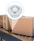 5/8 Inch Roller Ball Transfer Bearings 8 Pcs Nylon and Carbon Steel Round Ball Units shown on conveyor with boxes