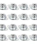 16 Pcs 1/2 Inch Roller Ball Transfer Bearings Flange Mounted Carbon Steel Units for Conveyors and Furniture, front view.