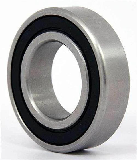 Side view of S6204-2RS Hybrid Ceramic Bearing 20x47x14mm ABEC-5, featuring stainless steel rings and double rubber seals.