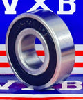 S6204-2RS Hybrid Ceramic Bearing 20x47x14mm ABEC-5, side view showing double rubber seals and stainless steel ring.