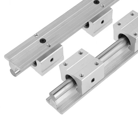SBR20 Linear Rail Kit with 2pcs 2000mm Rails & 4pcs SBR20UU Square Blocks, 20mm Supported Linear Guide System shown in close-up view