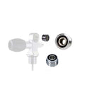 Tank Valve Screw Adapter for Scuba Tanks, DIN to Yoke Insert Converter, stainless steel and brass, 8mm hex key installation view