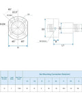 Technical diagram of SFU1204 Ball Screw Kit 150mm with Anti Backlash Ball Nut, Standard End Machining for BK BF12, 12mm Diameter, 4mm Lead