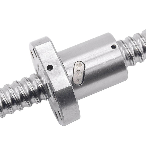Close-up of 550mm SFU1605 Ball Screw Set with RM1605 Metal Nut, BK/BF12, 16mm Diameter, 5mm Lead, CNC Machines
