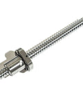 Front view of SFU2505 CNC Ball Screw Assembly with Nut, End Machined, 25mm Diameter, 5mm Lead, GCr15 Steel for CNC and industrial projects