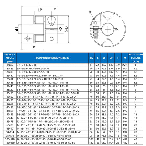 Technical diagram and specifications for Flexible Shaft Coupling D20 L25 Aluminum Plum Connector 6.35mm to 10mm Bore.