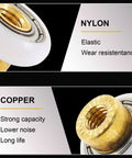 Close-up of nylon and copper components of 4PCS Shower Door Roller Runners 19mm Sliding Replacement Wheels for Bathroom Glass Doors