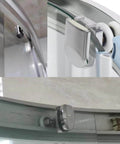 Close-up of Shower Door Rollers Replacement Set with 23mm Zinc Alloy Wheels, anti collision block & screws for curved glass doors