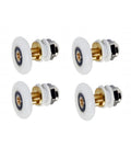 25mm Shower Door Rollers Ultra-Quiet Replacement Wheels 4PCS Set front view with copper shaft and white nylon build