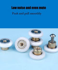 Set of 4 shower door wheels rollers with 19mm diameter and 5mm thickness, stainless steel screws, POM nylon runners