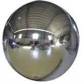 Inflatable Decoration Sphere - Silver Mirror Finish - 35cm Diameter Ball reflecting warehouse interior