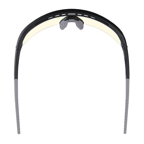 Top view of Skullerz Aegir Safety Glasses With Oversized Blade Style And UV Protection showing frame and temples.