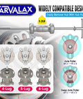 12-Way Slide Hammer Puller Set, Front Wheel Hub Bearing & Rear Wheel Axle Remover Puller Set diagram with 4-lug, 5-lug, 6-lug options