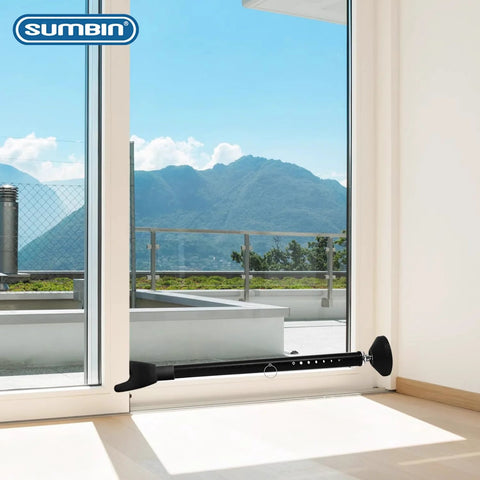Installed Three Pack Sliding Door Security Bar Set With 17-50 Inch Adjustable Range For Patio And Interior Doors Two In One Door Stopper And Lock Bar Heavy Duty Iron Construction With Rubber Tips Black