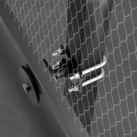 Sliding Gate Kit Rolling Gate Hardware with H Shaped Wheel Groove in steel bracket installation view.