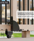 Heavy Duty Sliding Gate Kit Adjustable Hardware for Wood Fence with Anti Sag Corner Brace and Wheels
