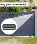 6 Inch Sliding Gate Roller Guide Kit with C Shaped Steel Brackets in use on gate