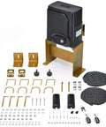 APP Smart Automatic Sliding Gate Opener Kit with 280W Motor for gates up to 1400lb and 40ft, includes remote control and safety sensor components