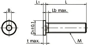 Technical diagram of SSH-M4-8-SD NBK Socket Head Cap Screws - Extreme Low & Small Head- Pack of 10 - Made in Japan, dimensions and measurements shown.