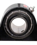 Front view of Durable Heavy Duty Solid Housed Pillow Block Spherical Roller Bearing With Interchangeable Cast Iron Housing And Sealed Design For Industrial Machinery Rexnord Link Belt PEB22443H Two And Eleven Sixteenths Inch