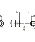 Technical diagram of SSC-M6-16 NBK Socket Head Cap Captive Screws - Made in Japan, showing dimensions and design features.