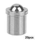 20pcs 4x5mm 304 Stainless Steel Ball Plunger Set, front view of single plunger, spring loaded smooth ball detent screw
