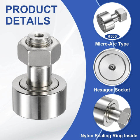 ✝️ uxcell CF18/KR40 X Cam Follower Track Runner Bearing with micro-arc type R500 and hexagon socket features, nylon sealing ring inside