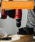 Person using a drill and 261pcs 304 Stainless Steel Wood Screws Assortment Kit for woodworking project on wooden plank
