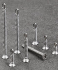 150pcs #8 x 2 Inch Flat Head Self Tapping Sheet Metal Screws Stainless Steel High Strength Quick Self Drilling Screws with Deep Threads