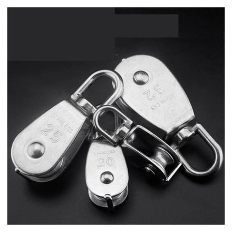 Multiple Stainless Steel Pulley M15 Single Wheel Swivel Lifting Rope Pulley Set Lifting Wheel Tools(M15) in various sizes