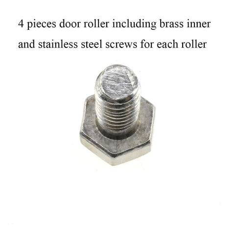 Stainless steel screw for 25mm diameter shower door wheels with solid brass hub, smooth rolling nylon runners, and easy install design.