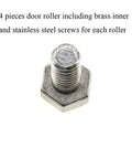 Stainless steel screw for 23mm diameter shower door wheels with smooth rolling nylon runners and solid brass hubs.