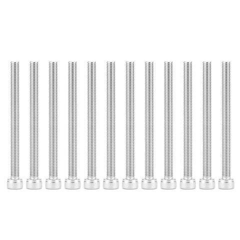 Stainless steel hex socket head screws set, ideal for robotics and machinery assembly, 12 pieces, durable and corrosion-resistant construction