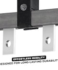2 Wheels Trolley Assembly Rollers with Dual Bearings Steel Strut Channel Hardware for Smooth Quiet Operation, close-up view