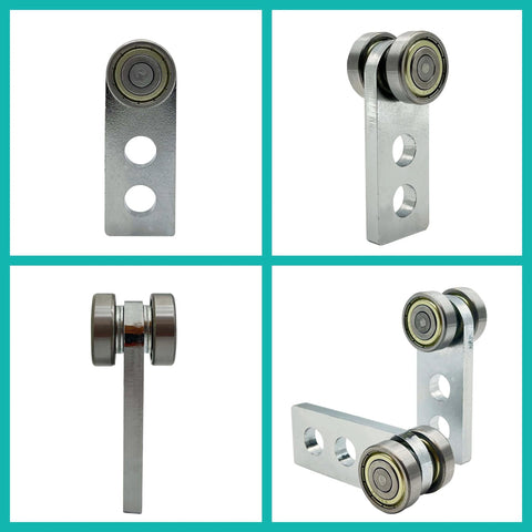 2 Wheel Trolley Assembly Rollers 6PCS Double Bearing Steel Trolley Assemblies for 1-5/8 Inch Strut Channel, various angles