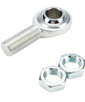Steering shaft support spherical rod end kit, 3/4-16 right hand male thread oversized steel rod end with jam nuts shown