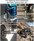 3/4 inch Heim joint rod end kit with jam nuts on suspension links in off-road vehicle