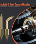 Grease Gun Needle Tip Kit – 7PCS Grease Gun Accessory Set with 3 Grease Injector Needle, Rubber Joint, bent and straight nozzle in use