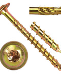 1/4 x 2-1/4 Inch Structural Screws, Heavy Duty Construction Lag Screw Alternative with Torx Star Drive, close-up of screw design