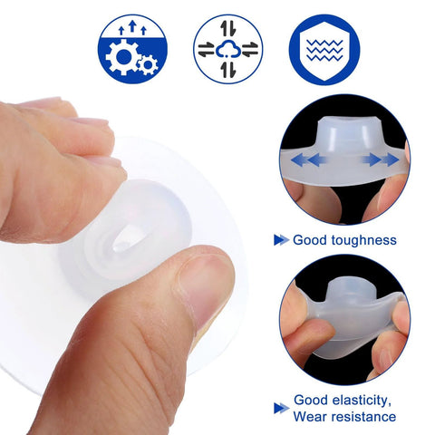 Close-up of Bellows Vacuum Suction Cup Set Of 20, 30mm Diameter M5 Thread Silicone Pneumatic Cups showing elasticity and toughness features