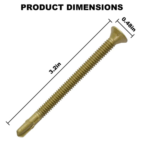 Self Drilling Tek Screws 14 X 3 1/4 Reamer Torx T30 Star Drive for wood to metal with dimensions 3.2in x 0.48in