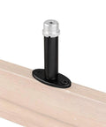 5/8-27 Threaded Wall Mount Bracket For Microphones And Accessories With Oval Base installed on a wooden surface