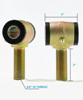 3/4 inch threaded bushing kit for 4 link suspension, showcasing adjustable chromoly bushings with polyurethane inserts and dimensions.
