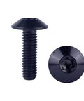 Black VAMUOEFL Titanium Bolt M5 M6x12 15 20mm Button Torx Head T25 30 Screw for Bicycle Motorcycle 4Pcs, side and top view