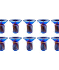 ✝️ Wanyifa 10pcs Countersunk Head Torx T10 M3 6 8 10 12 15 18 20mm Titanium Bolt Flat Head Screws (Burnt Blue, M3x6mm)